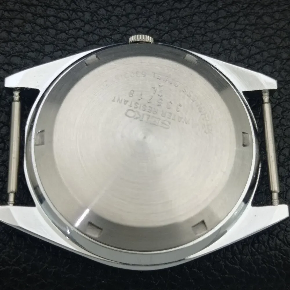 Vintage 1976 FCB Seiko Automatic Mens Silver Watch W/daydate & FCB accents